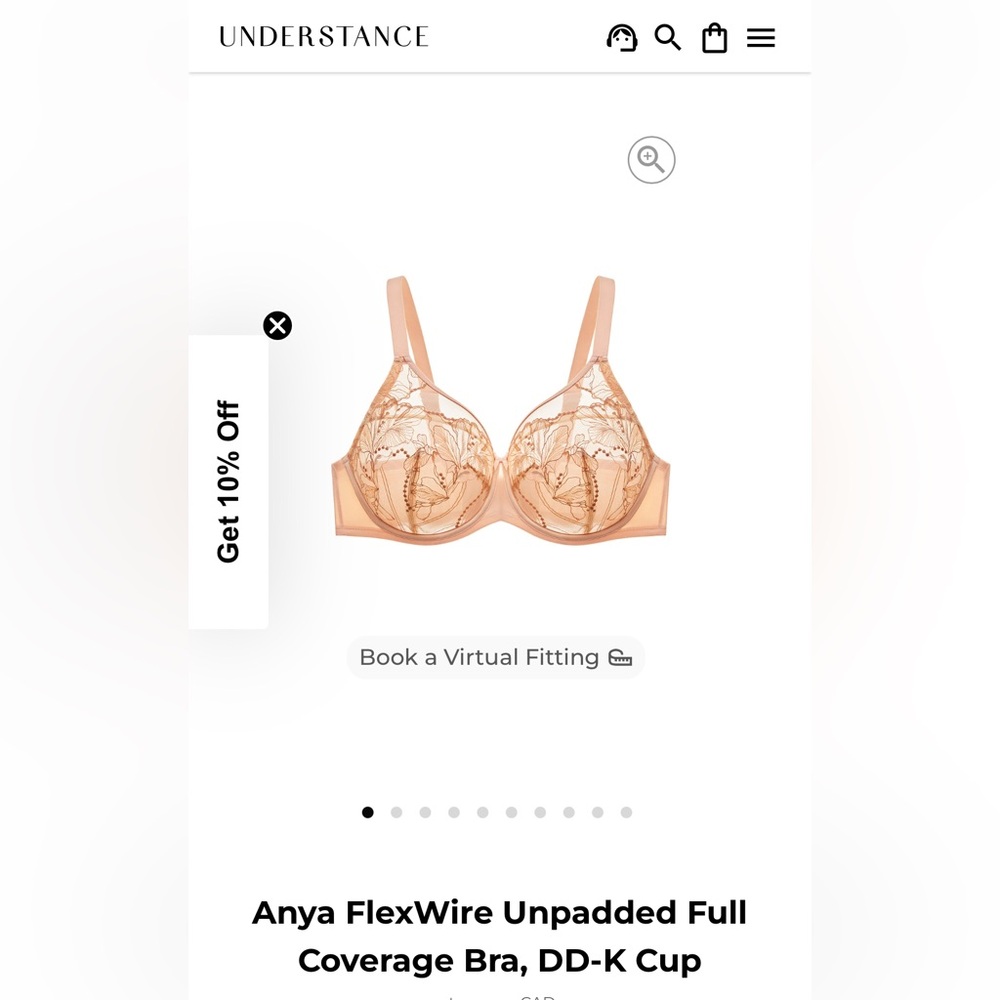 ⭐️2/40 | Understance | Anya FlexWire Unpadded Full Coverage Bra | 34 DDD